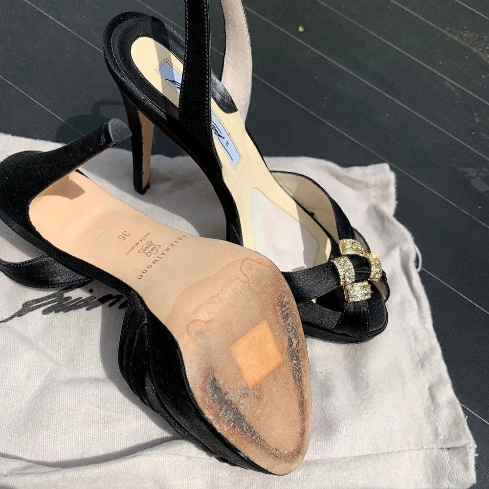 Brian Atwood "Coleen" black heels size 36 - Picture 4 of 6